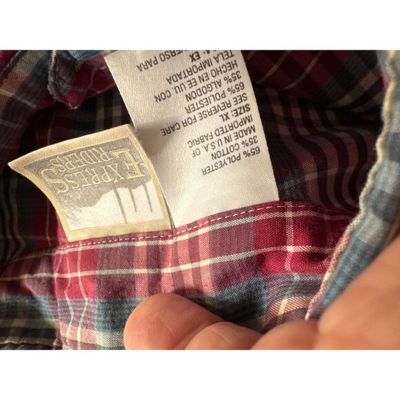 Men's Express Riders Long Sleeve Button Down Shirt Size XL - Picture 4 of 4